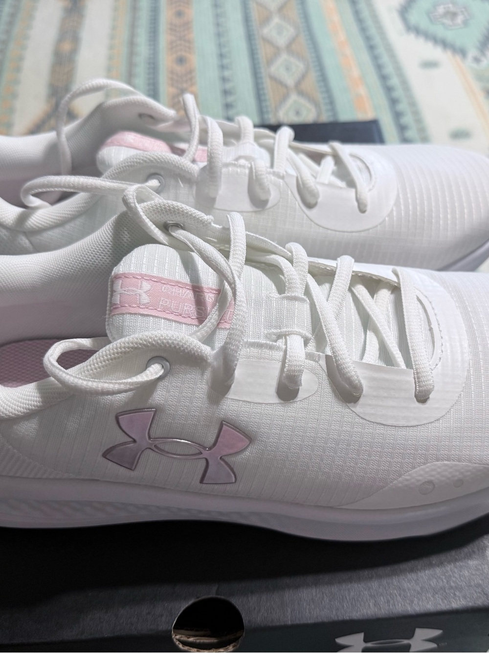 Under Armour White Sneakers with Pale Pink Insole - Picture 2 of 5